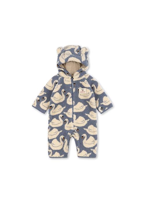 Konges Sløjd Jody Overalls I Fleece Med Plys Swan  Swan-9M  Hvid  9 måneder  Piger