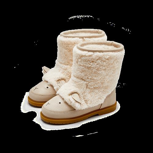 Donsje Amsterdam Wadaou Støvler Off White Curly Sheep Wool  Off White Curly Sheep Wool-28 Uld Creme  28 EU  Piger