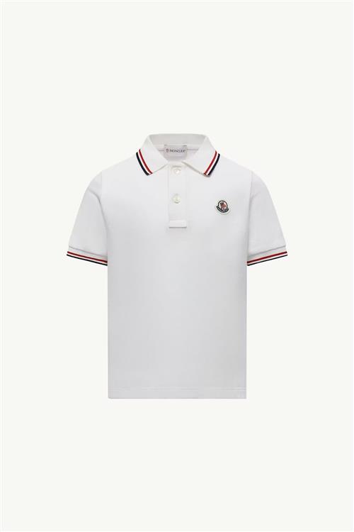 Moncler Tricolor Trim Polo Natural  Natural 140 cm  Hvid  140 cm  Drenge
