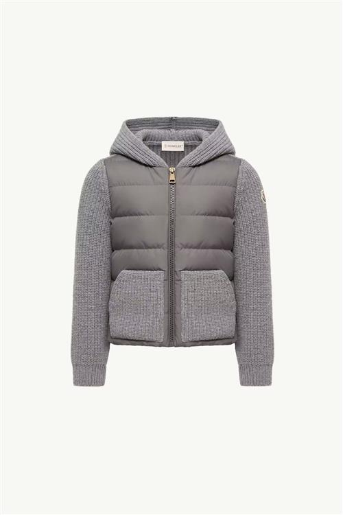 Moncler Vatteret Uldcardigan Medium Grey  Medium Grey 140 cm  Grå  140 cm  Piger
