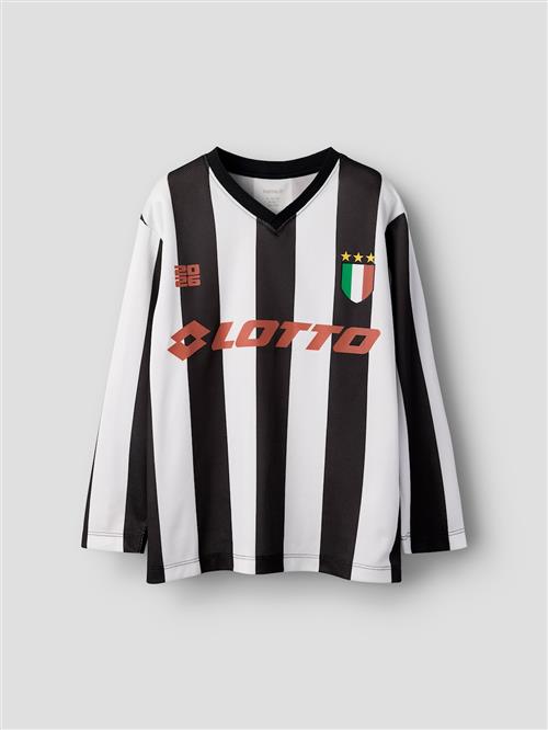Name It T-shirt Med Lange Ærmer Black and White  Black 134/140 cm  Sort  134/140 cm  Drenge, Piger