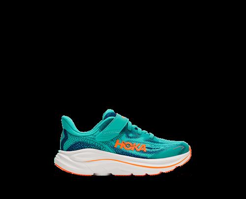 Hoka K Clifton 10 Little Kids Night Glow Blue Electric Aqua 30 EU  Blå  30 EU  Drenge, Piger