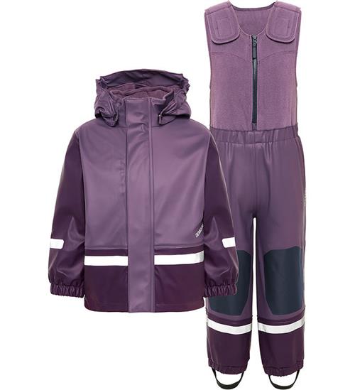 Didriksons Regntøj m. Fleece - Boardman - Eggplant