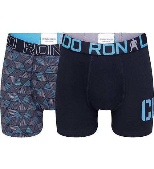 JBS - Ronaldo Boxershorts - 2-pak - Sort/Turkis m. Print