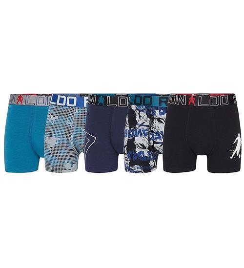 JBS - CR7 Boxershorts - 5-pak - Navy/Gråmeleret/Petroleum m. Møn