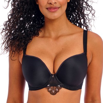 Freya BH Loveland UW Moulded Plunge Tshirt Bra Sort G 65 Dame