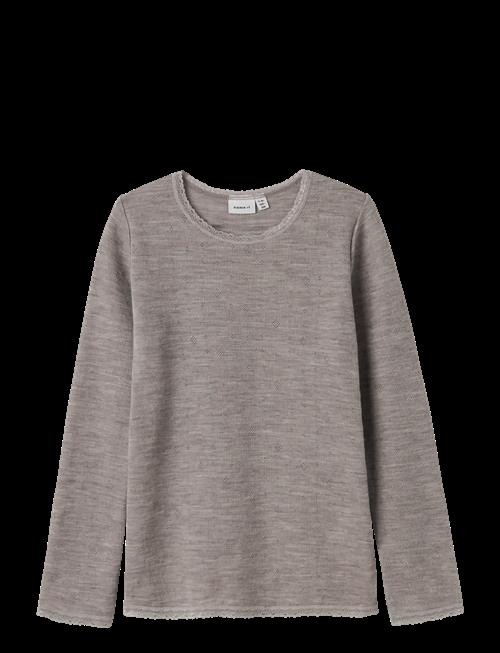 name it | Nkfwang Wool Needle Ls Top Solid | 122-128
