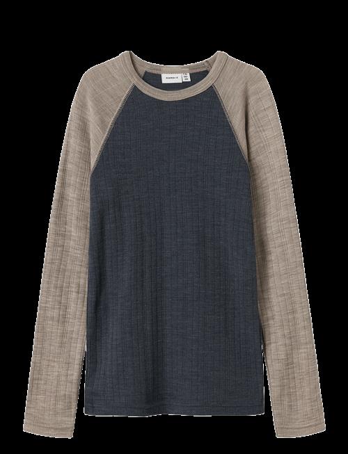 name it | Nkmwang Wool Needle Ls Top Solid | 134-140