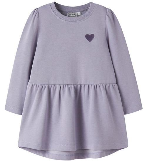 Name It Kjole - Sweat - NmfVima - Heirloom Lilac/Heart Embroider