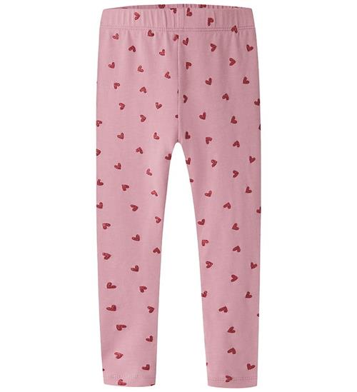 Name It Leggings - NmfVivian - Lilas/Red Glitter Hearts