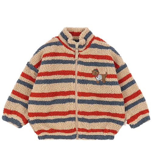 Konges Sløjd Fleecejakke - Jody - Tangerine Stripe
