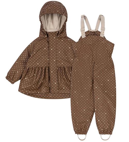 Konges Sløjd Regntøj m/u Seler m. Fleece - PU - Rainy Palme - Ch