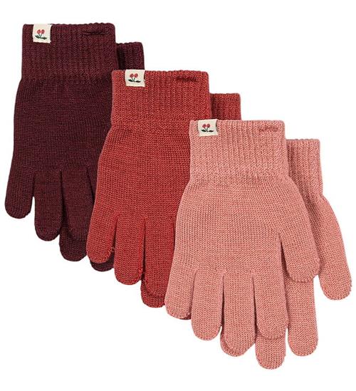 Konges Sløjd Handsker - Strik - 3-pak - Filla - Rose Mix