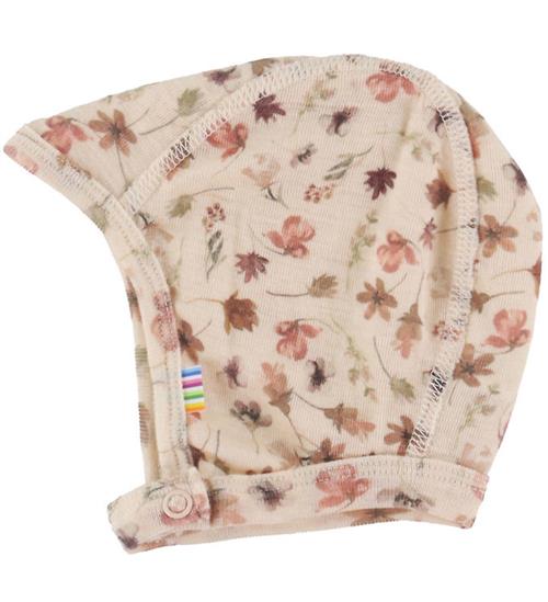Joha babyhjelm - Uld - Lyserød m. Blomster