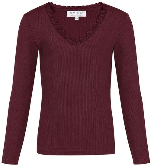 Hound Top - HdLisa - Rib - m. Lace Detail - Burgundy