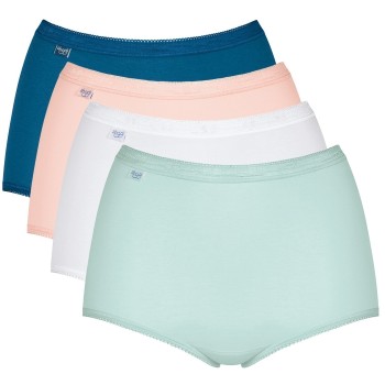 Sloggi Trusser 4P Basic Plus Maxi Panty Grå/Blå bomuld 40 Dame