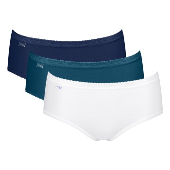 Sloggi Trusser 3P Basic Plus Midi Colored Blå/Blå bomuld 46 Dame