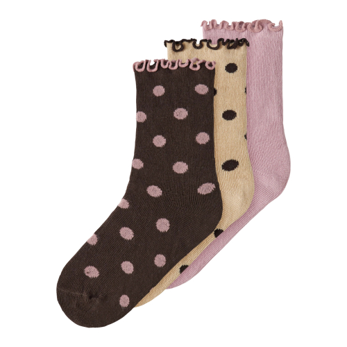 NAME IT 3-Pak Strømper Nina Chocolate Plum