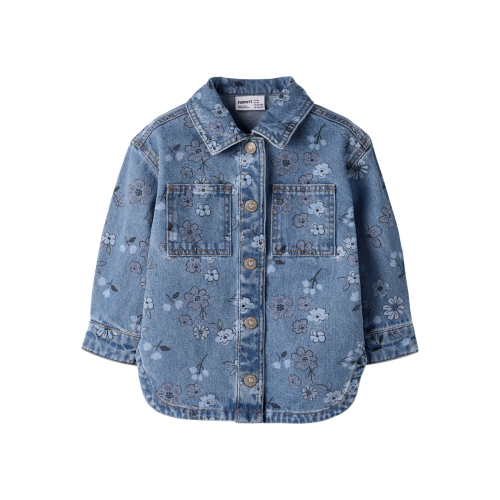NAME IT Denim Jakke Joy Medium Blue Denim Flower