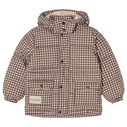 Kuling Cleveland Pufferjakke Brown Gingham  Brown Gingham-122 cm  Brun  122 cm  Drenge, Piger