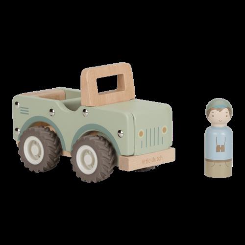 Little Dutch Safari Friends Safari-bil I Træ Green  Green One Size  Grøn  One Size  Drenge, Piger