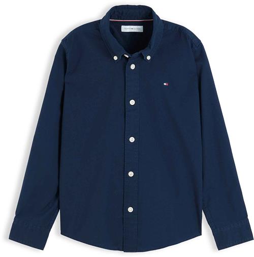Tommy Hilfiger Flag Oxford Langærmet Skjorte Dark Blue  Dark Blue 3 Y  Blå  3 år  Drenge, Piger
