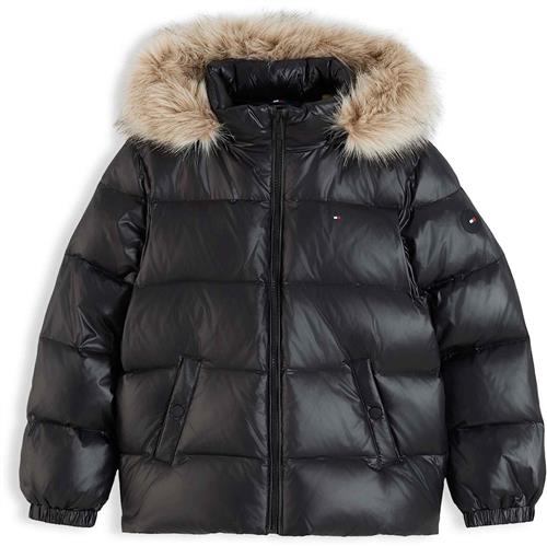Tommy Hilfiger Essential Dunjakke Black  Black 8 Y  Sort  8 år  Drenge, Piger
