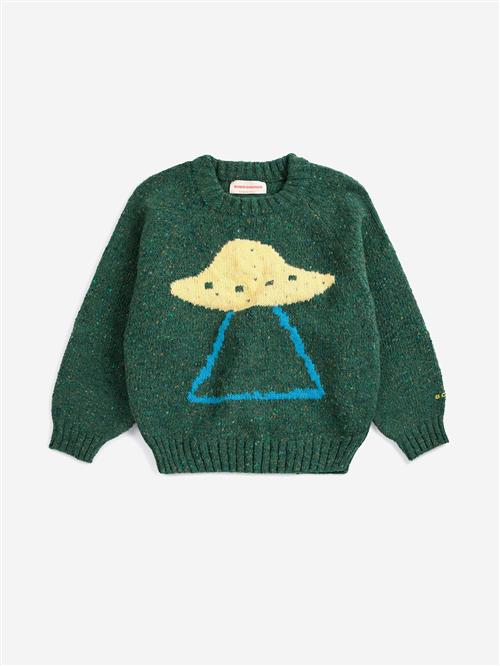 Bobo Choses Pixel Abduction Jacquard-trøje Dark Green  Dark Green 2-3 Y  Grøn  2-3 år  Drenge