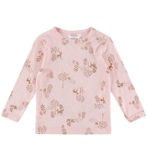 Joha Bluse - Uld/Silke - Lyserød m. Natur