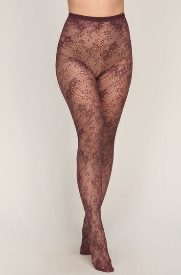 Hunkemöller Strømpebukser Allover Lace Fishnet Lilla