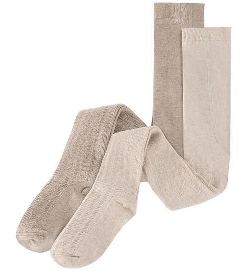 Huttelihut Strømpebukser - Viskose/Uld - Strik - 2-pak - Camel M