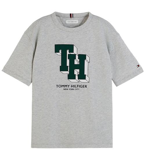 Tommy Hilfiger T-shirt - Gråmeleret m. Print