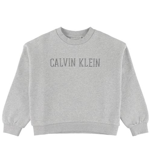 Calvin Klein Sweatshirt - Outline - Gråmeleret m. Print