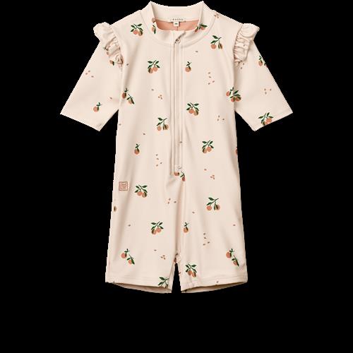 Liewood Amel Printed Swim Jumpsuit Peach / Sea Shell  Peach / Sea Shell-86 cm  Beige  86 cm  Piger