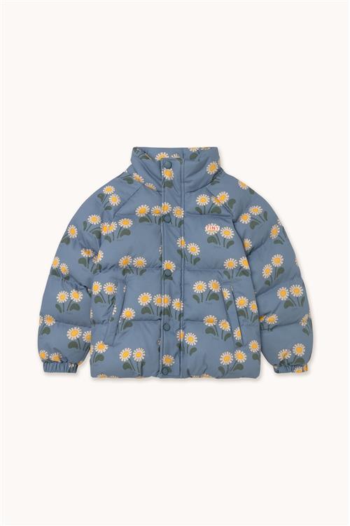 Tinycottons Winter Flowers Short Padded Jacket Stone-8y  Blå  8 år  Piger