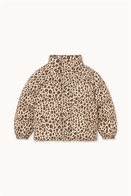 Tinycottons Animal Print Short Padded Jacket Dark Vanilla-8y  Beige  8 år  Piger