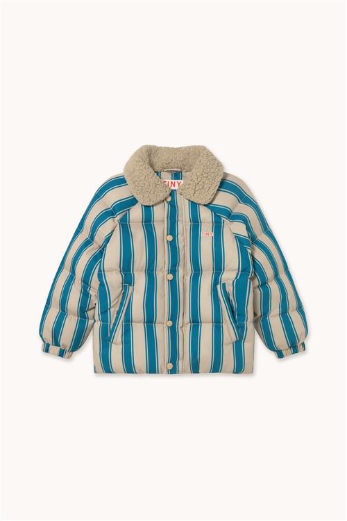 Tinycottons Blue Retro Stripes Padded Jacket Dark Vanilla-6y  Blå  6 år  Drenge