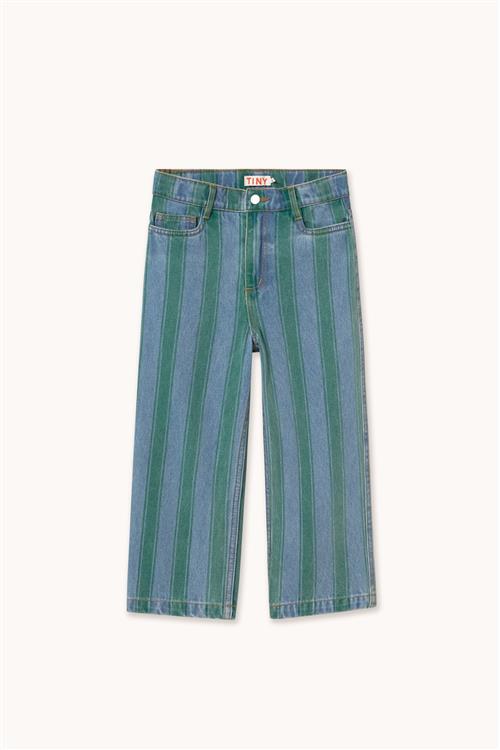 Tinycottons Retro Stripes Straight Denim Pant Denim Medium Wash -10y  Blå  10 år  Drenge, Piger