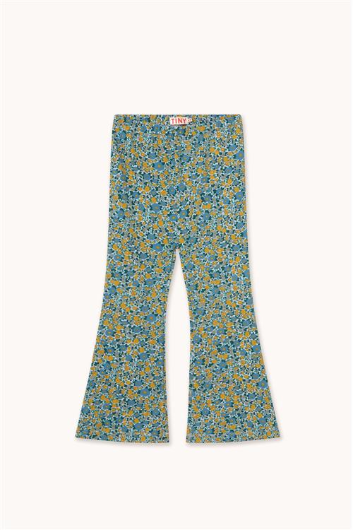 Tinycottons Flower Pattern Rib Pant Washed Blue-6y  Blå  6 år  Piger