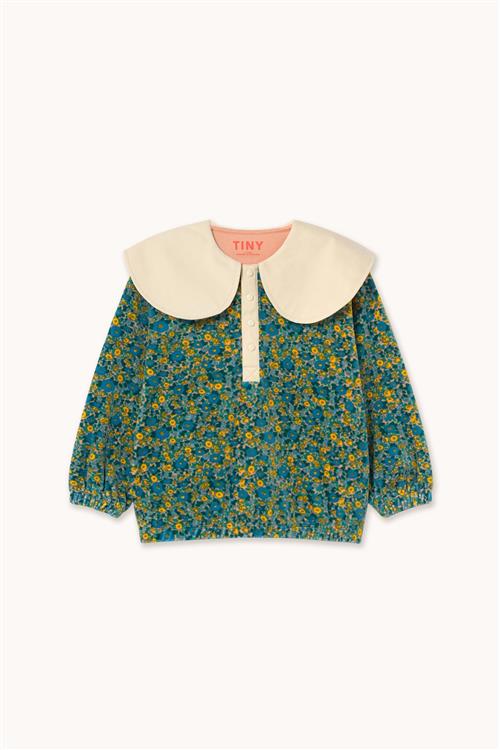 Tinycottons Flower Pattern Sweatshirt Dark Nude-10y  Grøn  10 år  Piger