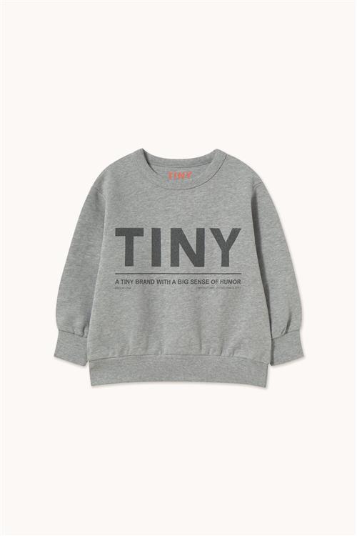 Tinycottons Tiny Logo Sweatshirt Medium Grey Heather-10y  Grå  10 år  Drenge, Piger