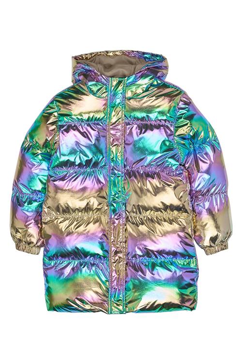 The New TNUnicca Long Puffer Jacket Metallic Multicolor Metallic Multicolor 9-10 Y  Marineblå  9-10 år  Piger