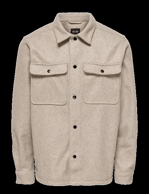 ONLY & SONS | Onsash Ovr Woolen Look Pkt Ls Shirt Noos | L