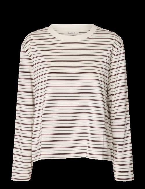 Selected | Slwessential Ls Striped Boxy Tee Noos | M