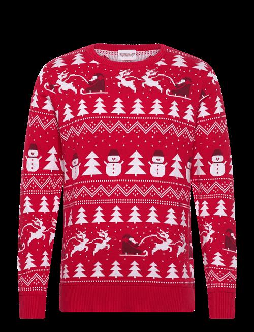 Happy Seasons | Den Stilede Julesweater Rød | XXL