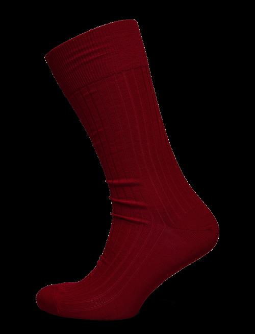 AN IVY | Red Ribbed Socks | 39-42
