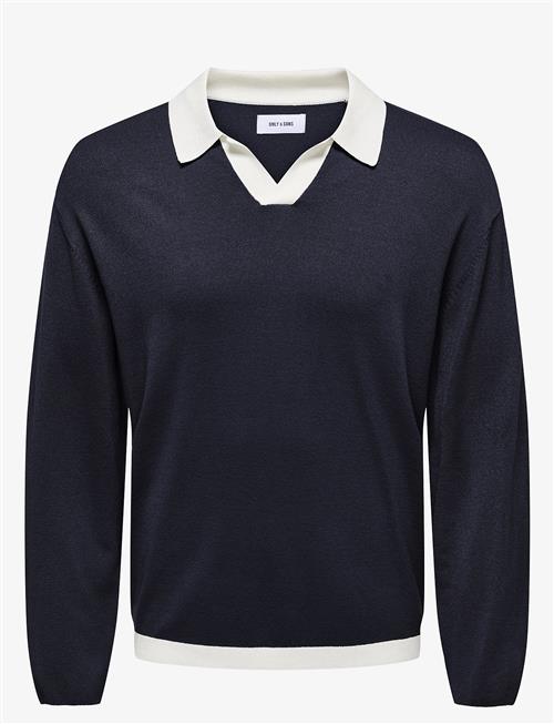 ONLY & SONS | Onsadrian Reg 12 Ls Contrast Polo Knit | XL