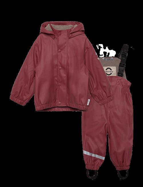 mikk-line | Pu Rain Set W. Fleece/Susp. 104 | 74