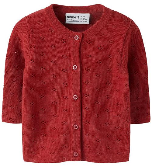 Name It Cardigan - Strik - NbfPfie - Brick Red