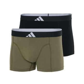 adidas 2P Active Flex Cotton Body Trunk Sort/Grøn bomuld Medium Herre